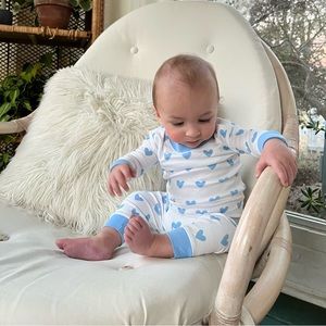 LAKE Baby Long-Long Set in Blue Heart - 6-9m